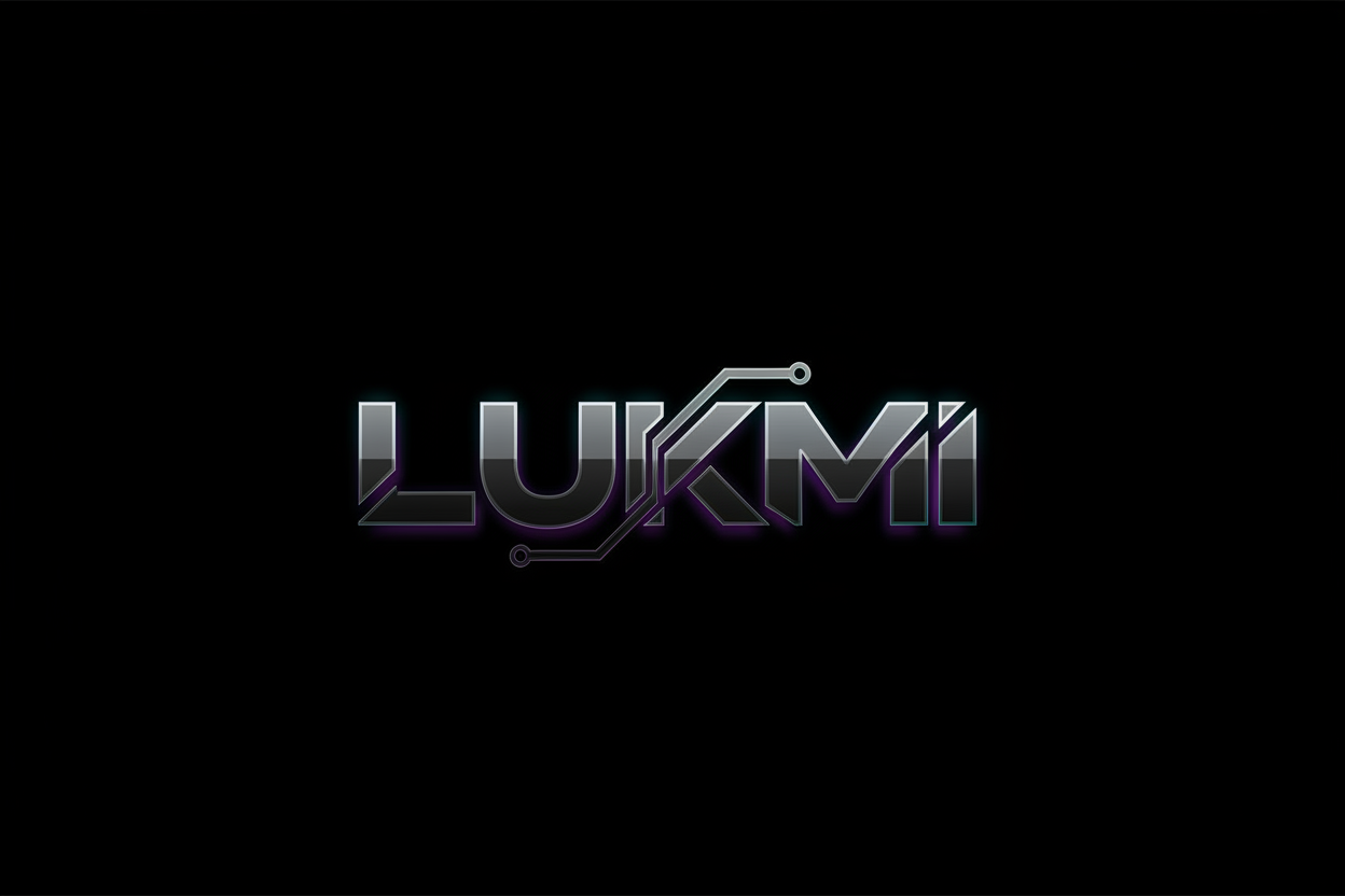 quiero una imagen con el nombre de mi tienda Lukmi con un color oscuro y llamativo, atrayente